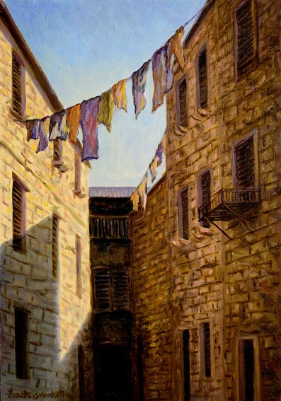 В Дубровнике / Сушится белье /Street of Dubrovnik. Drying clothes